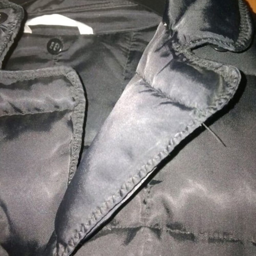 Stefanel Satin Jacket with Fur like new, black, size S