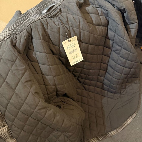 Zara men's jacket cardigan new, black and gray, size XL