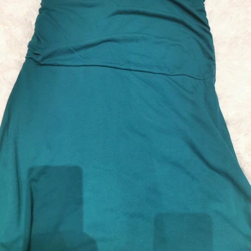 Strapless long blouse used, blue and green, size L