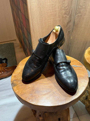Boss Double Monk Dress Shoes size 45 like new, black