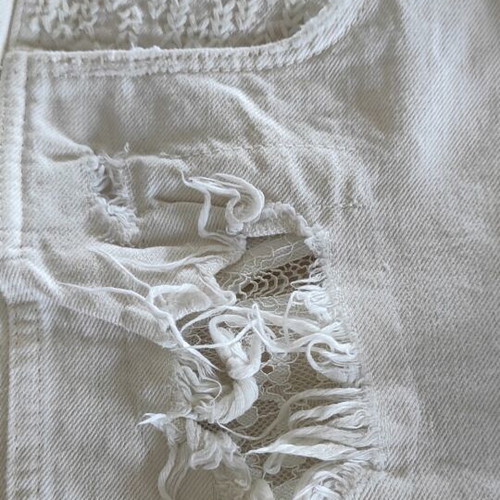 Mango white jeans with rips, size S