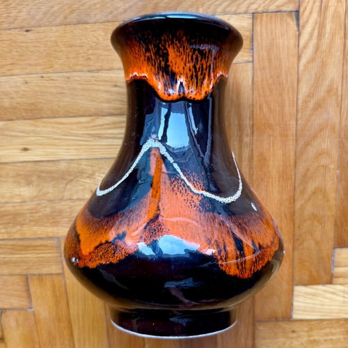 Retro ceramic vase Fat Lava Begonia style, like new