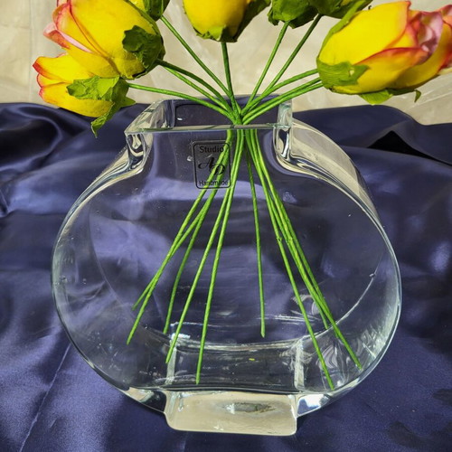 Set of 3 Handmade Glass Vases Studio AD like new