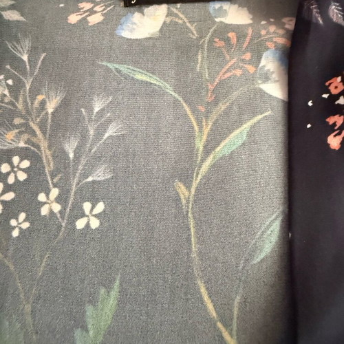 Satin Blue Floral Kimono Stradivarius Like New Size M