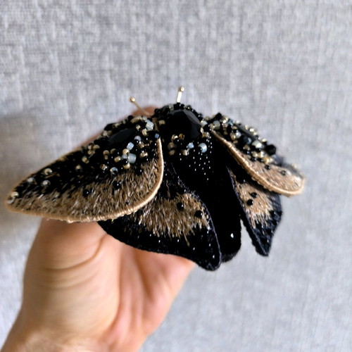 Handmade butterfly brooch new with Swarovski crystals and Japanese beads