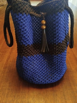 Handmade knitted bag new macrame yarn pouch style