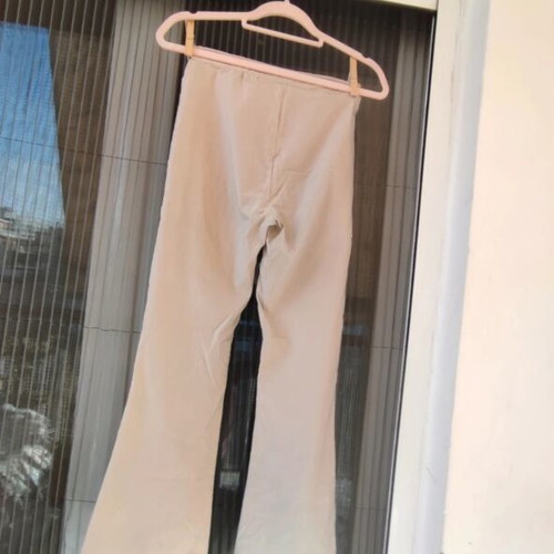 Beige elastic flare pants used, size Small, spring summer