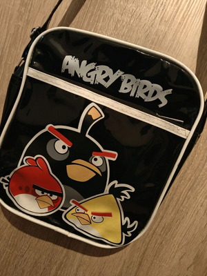 Angry Birds shoulder crossbody bag glossy like new, black