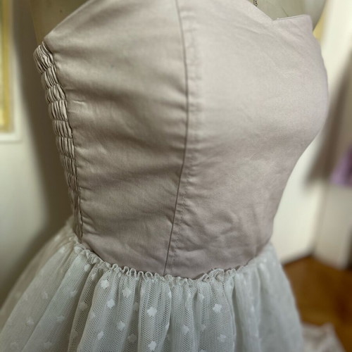 Pink and white dress