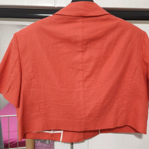 Zara coral short jacket new, linen with integrated shoulder pads