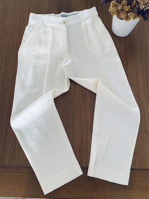 High-waisted linen pants The Line Project new, ecru, size XS