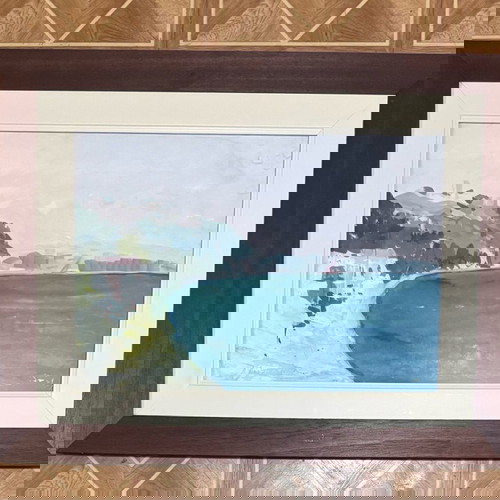 Πίνακας ζωγραφικής Δημήτρης Δαρτζεντας ακουαρέλα σε χαρτόνι σαν καινούργιο 40x50