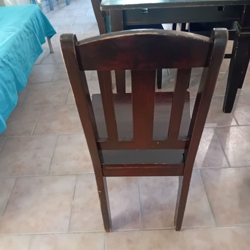 Wooden dining set black color used, table 85x160 cm with 6 chairs