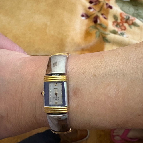 Anne Klein women's watch used, Swiss, silver, gold, quartz, analog