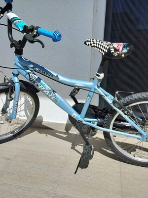 Trail Racer BMX bike used, 20 inch wheel, blue, kids 7-10 years