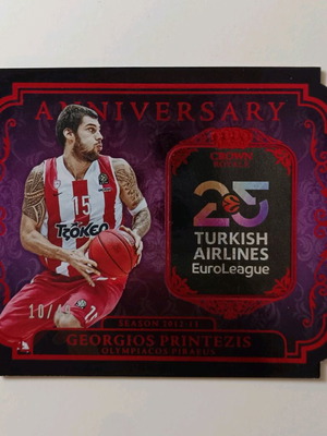Printezis Panini Euroleague Crown Royale Olympiakos card like new
