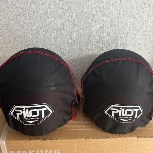 Pilot helmets new, gray glossy, sizes Large and Extra Large, pack of 2