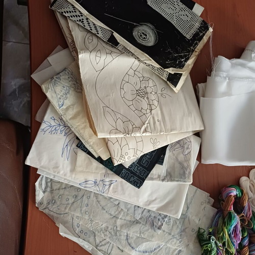 Large Embroidery and Craft Set with 100+ Moulinés, Lace Patterns, and Hoops
