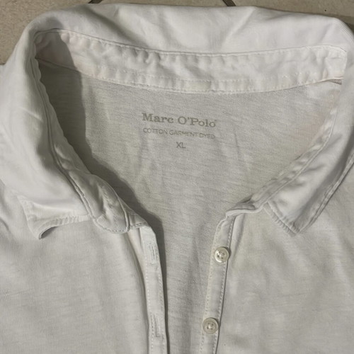 Marc O’Polo Women Polo Shirt white cotton garment dyed size XL like new