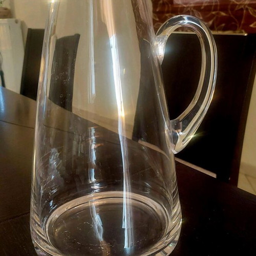 Glass pitcher like new, large transparent elegant
