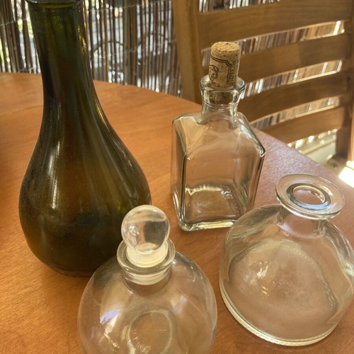 Glass bottles for decoration, assorted set