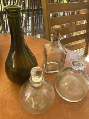 Glass bottles for decoration, assorted set