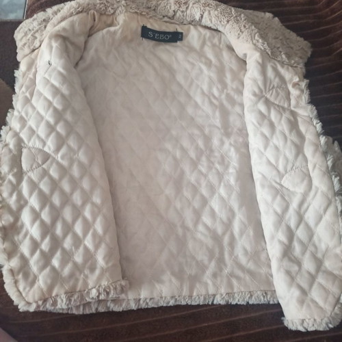 Beige fur vest new size M
