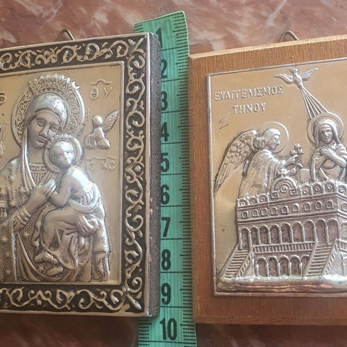 Virgin Mary religious icons, set of 2