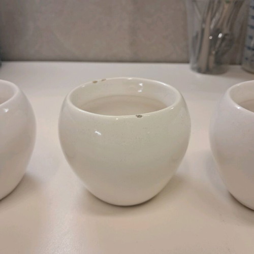 Small flower pots used, white glossy