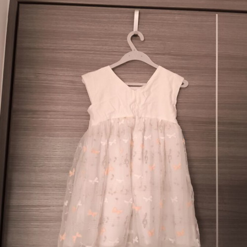 Mayoral dress for 5-year-old girls like new, white and gold, size 110 cm