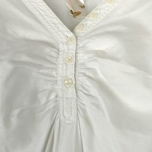 White Boho Blouse with Drawstrings and Ruching Size M-L like new
