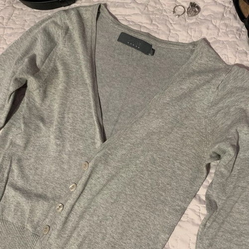 Zoe women's grey cardigan like new, size Large