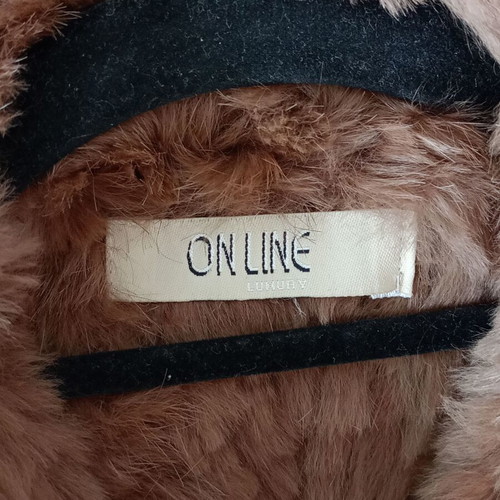 On Line brown rabbit fur like new, youthful, size M