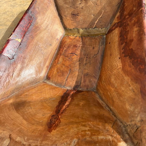 Vintage wooden clothes trough used from single tree trunk