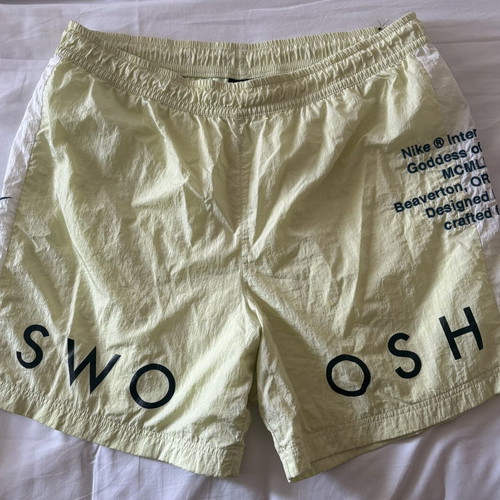 Nike Swoosh swim shorts used, size L, yellow