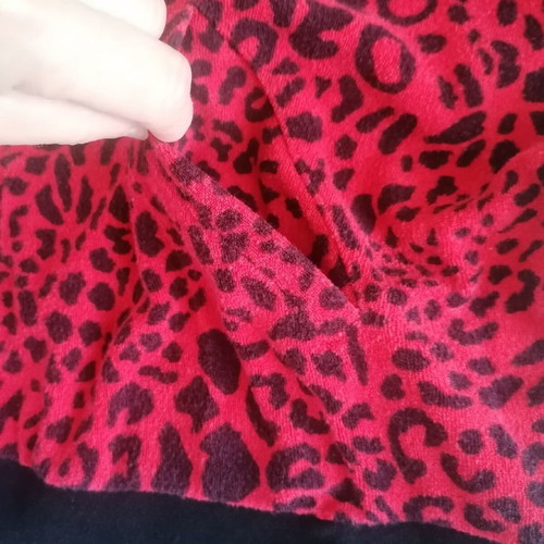 SugarFree short-sleeve hoodie with leopard print, like new, XL
