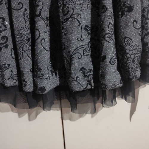 Skirt with lining black gray, like new, size M