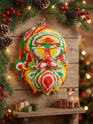 Wall hanger Santa Claus printed in 4 colors new