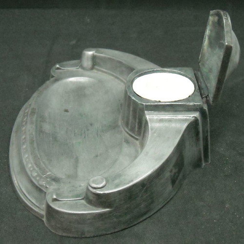 Metal Art Nouveau inkwell used with base for penholder