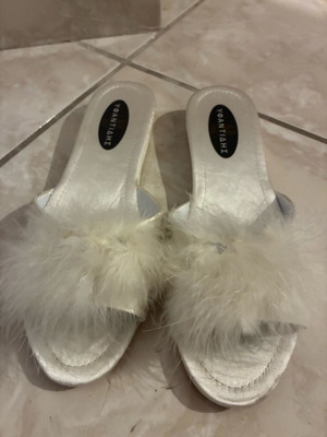 Yfantidis Bridal Slippers Satin White like new, size 41