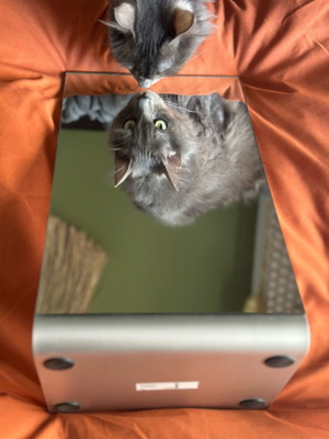 Επιτραπέζιος Ikea καθρέφτης μεγάλος σαν καινούργιος με ανωξειδωτη μεταλλική βάση