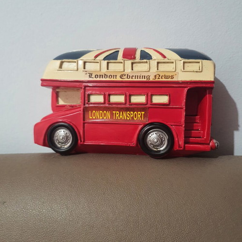 Bus piggy bank new, dimensions 16x11 cm