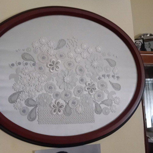Frame with daisies used, handmade, dimensions 55x45