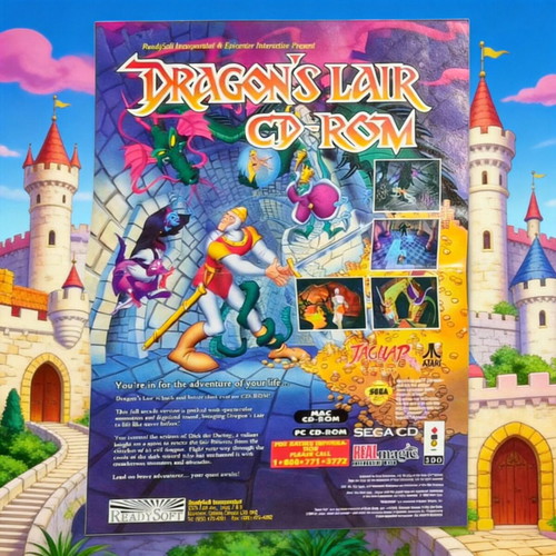 Dragons Lair Poster A4 used in excellent condition