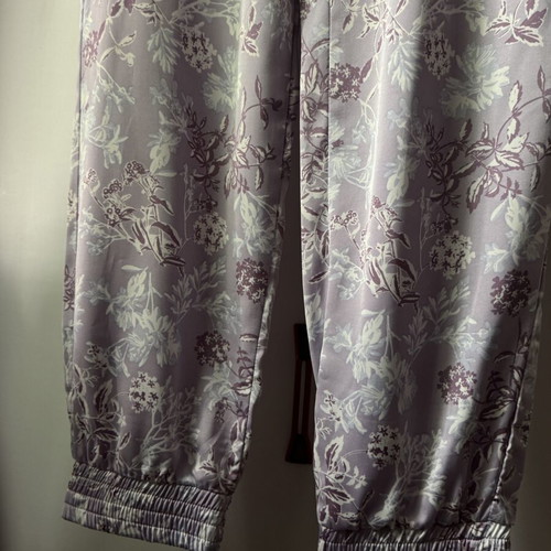 Zara satin shirt and pants set like new, pink and purple