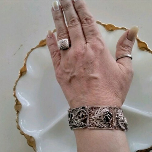 Silver Handmade Smyrna Bracelet 1912, Vintage