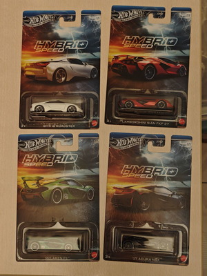 Hot Wheels Hybrid Speed toy car set, pack of 4
