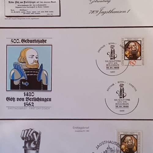 First Day Cover Envelopes of German Stamps new, set of 9