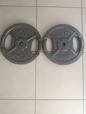 Weight plates with handles, like new, set of 2 x 10kg