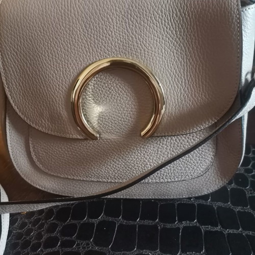 Leather crossbody bag beige new with adjustable strap